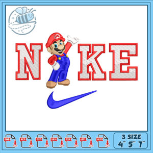 Mario Nike Embroidery Design