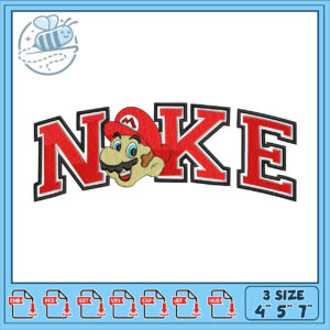 Mario Noke Embroidery Design 3 Sizes