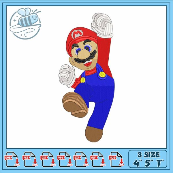 Mario cartoon disney embroidery, super mario wonder​ embroidery