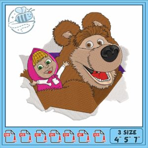 Masha and the bear embroidery