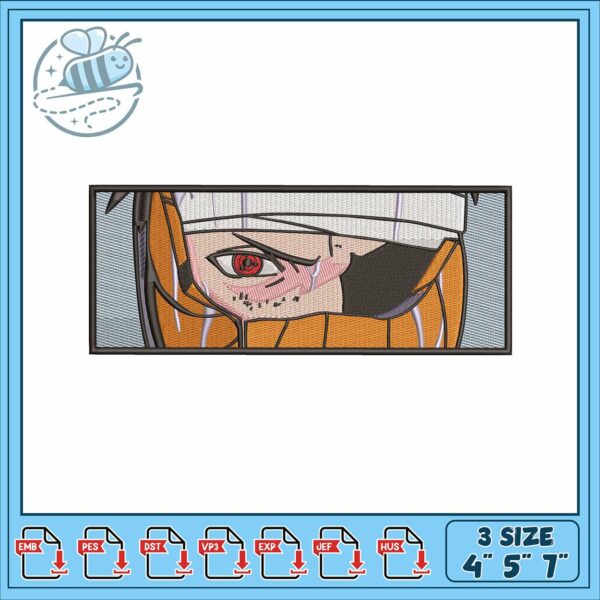 Mask obito break embroidery, obito uchiha mask embroidery