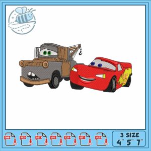 Mater and mcqueen cartoon embroidery, disney cars toys​ embroidery