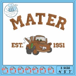 Matter est 1951 embroidery, disney cars toy​ embroidery