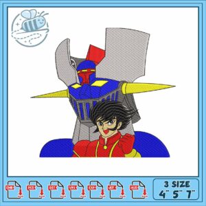 Mazinger z art design embroidery