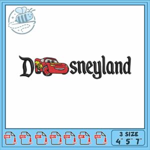 Mc queen disneyland car embroidery, cars disney world​​​ embroidery