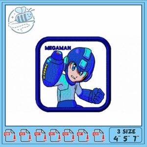 Mega Man Embroidery Design in Three Sizes Available