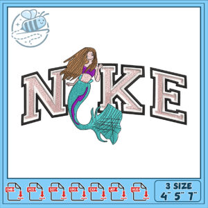 Mermaid Name Embroidery Design