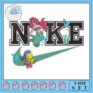 Mermaid Nike Embroidery Design