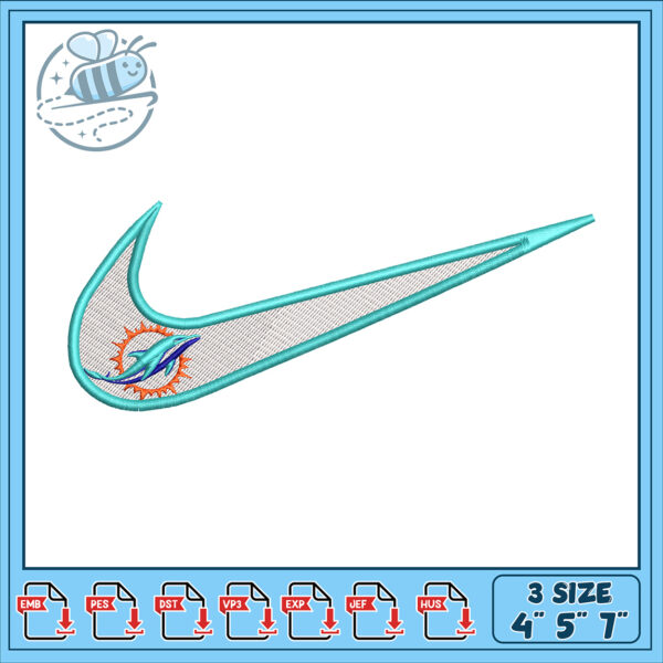 Miami Dolphins Nike Swoosh Embroidery