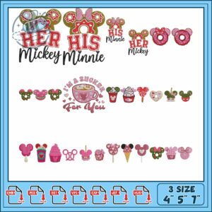 Mickey Minnie Embroidery Bundle Cute Designs Set