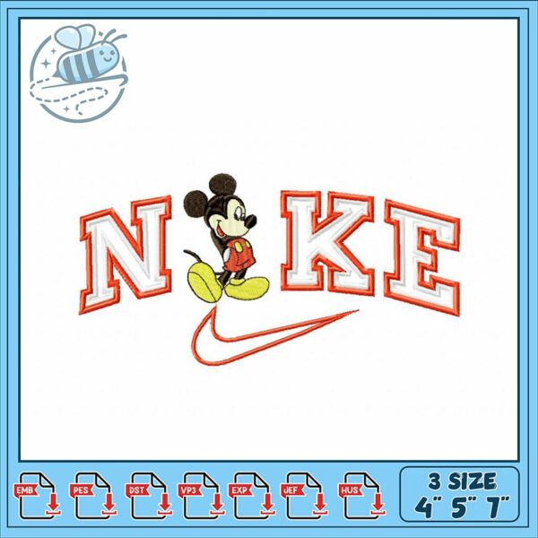 Mickey Mouse Embroidery Design for Nike Apparel
