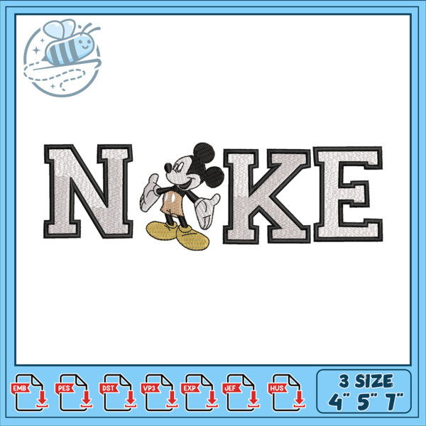 Mickey Mouse Name Embroidery Design