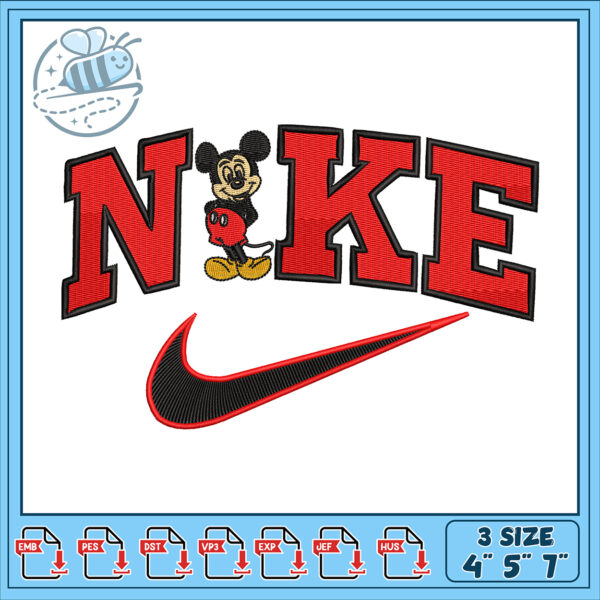 Mickey Mouse Nike Embroidery Design for All Machines