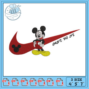 Mickey Mouse Nike Just Do It Embroidery Design File