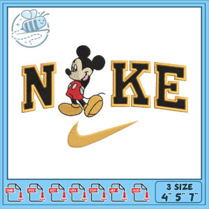 Mickey Nike Embroidery Design 4x5x7 Inch