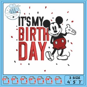 Mickey birthday art embroidery, mickey mouse funhouse​​ embroidery