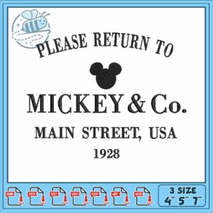 Mickey co 1928 embroidery, mickey mouse club house​​​ embroidery