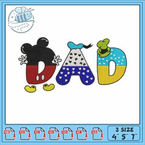 Mickey dad art embroidery, mickey mouse costume​ embroidery
