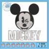 Mickey head black embroidery, mickey mouse trap embroidery