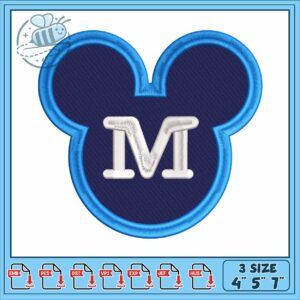 Mickey head M embroidery