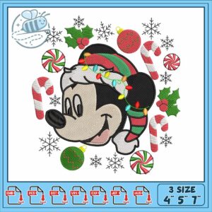 Mickey head candy embroidery, draw mickey mouse embroidery