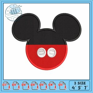 Mickey head half embroidery