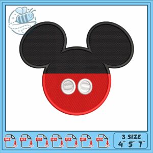 Mickey head half embroidery, original mickey mouse​ embroidery