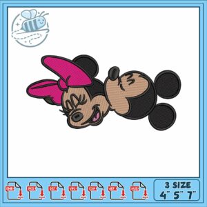 Mickey minnie mouse head embroidery