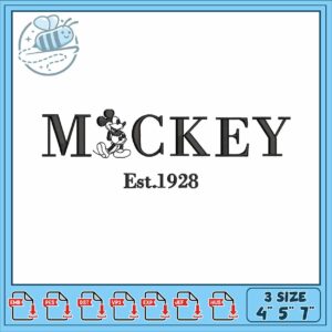 Mickeyy est 1928 art embroidery, mickey mouse shirt​​​​​​ embroidery