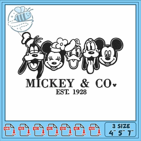 Mickeyy friends co embroidery, disney with mickey mouse embroidery