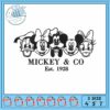 Mickeyy half heart embroidery, mickey mouse outline​ embroidery