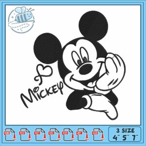 Mickeyy funny face embroidery