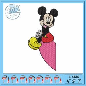 Mickeyy half love embroidery
