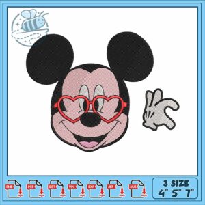 Mickeyy head half love embroidery
