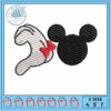 Mickeyy head half love embroidery, old mickey mouse​​ embroidery