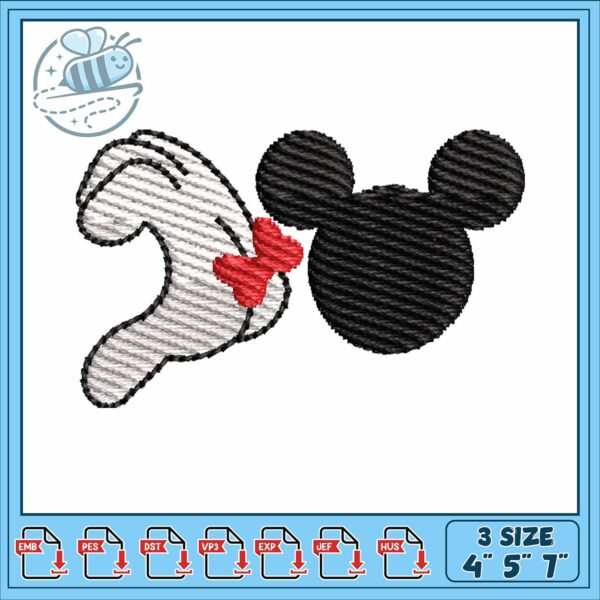 Mickeyy head hand embroidery, original mickey mouse​ embroidery