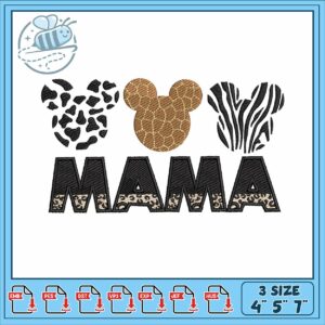 Mickeyy head mama embroidery