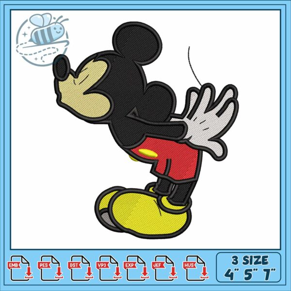 Mickeyy kiss disney embroidery, mickey mouse images embroidery