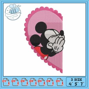 Mickeyy kiss love embroidery