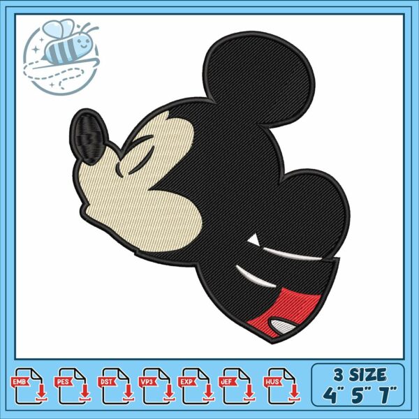 Mickeyy kiss mouse embroidery, mickey mouse gif​​ embroidery