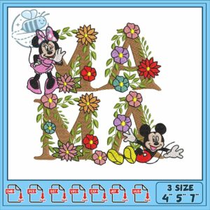 Mickeyy minnie mama embroidery