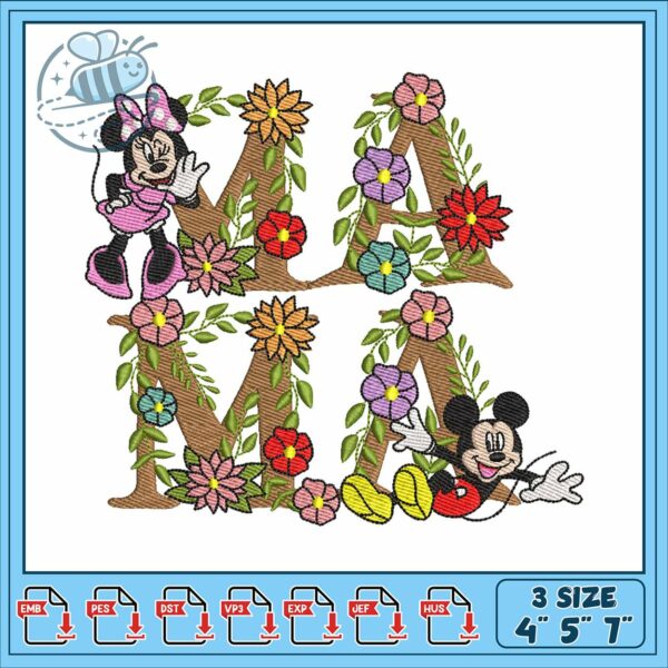 Mickeyy minnie mama embroidery, mickey mouse purse​ embroidery