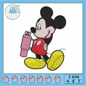 Mickeyy mouse cup embroidery