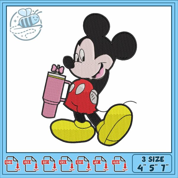 Mickeyy mouse cup embroidery, blog mickey mouse​ embroidery