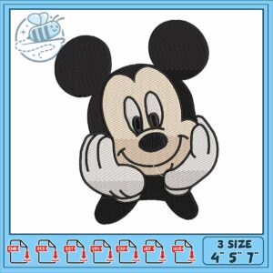 Mickeyy mouse head fun embroidery