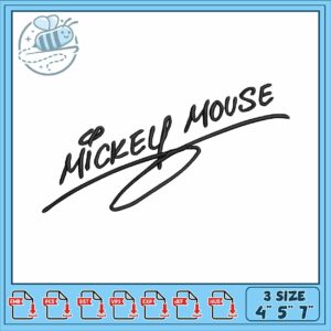 Mickeyy sign embroidery, mickey mouse works​​ embroidery