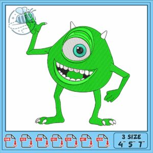 Mike wazowski embroidery Mike wazowski embroidery