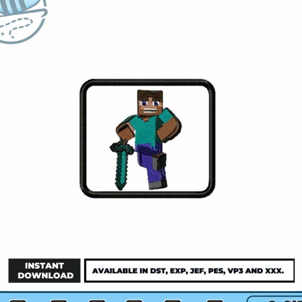 Minecraft Character Embroidery Design Instant Download