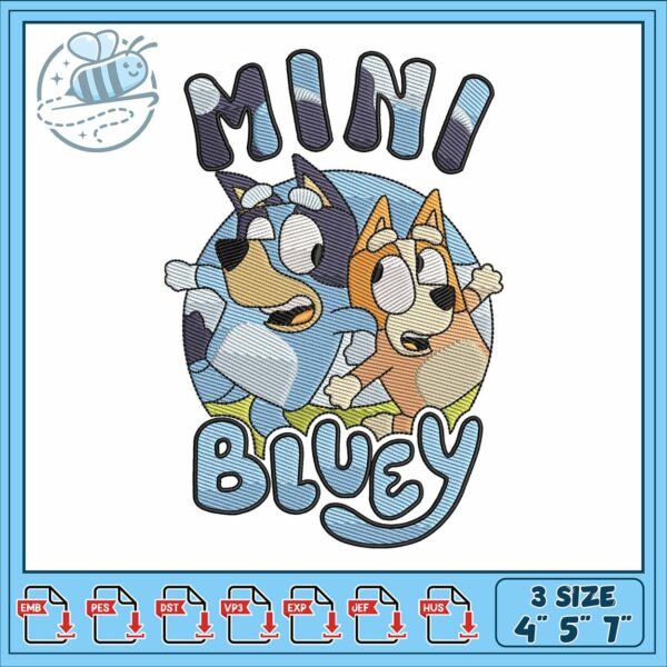 Mini bluey design embroidery, bluey mini episodes​ embroidery