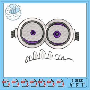 Minion face design embroidery